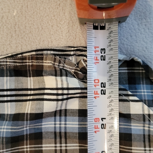 Michael Kors Plaid Button Down, large and black, blue and grey color sch… - Picture 6 of 7